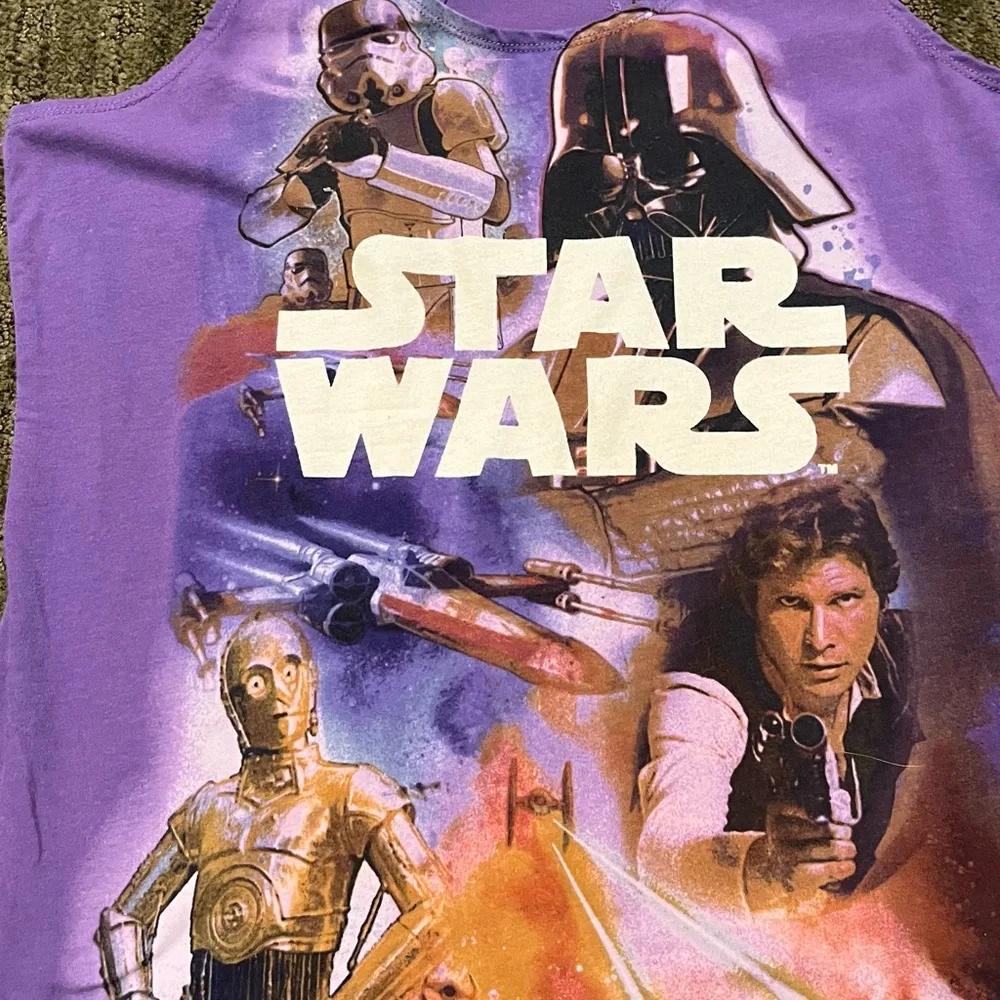 New Disney Star Wars Purple Racerback Tank Top and matching bottoms Women’s XL - Picture 4 of 8